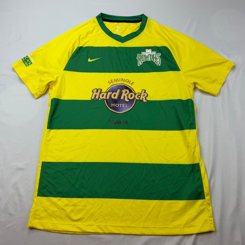 Nike Soccer Jersey Mens Large Yellow Tampa Bay Rowdies Hard Rock Hotel 894376